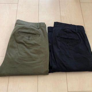 エイチアンドエム(H&M)のH&M スキニー　SLIM FIT チノパン と ネイビー　カーキ 2本まとめて(チノパン)