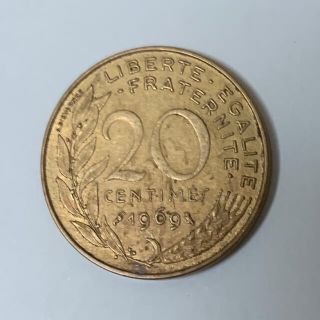 海外古銭 フランス/20サンチーム硬貨/20CENTIMES(貨幣)