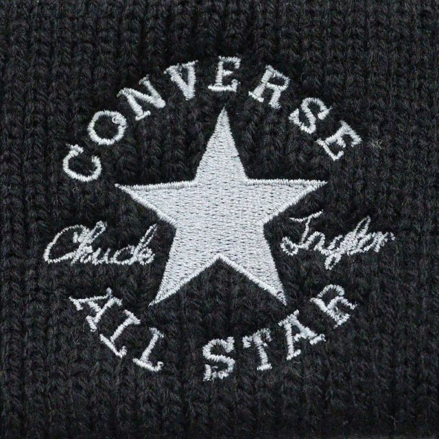 CONVERSE(コンバース)のCONVERSE コンバース ニット帽 アクリル リフレクター付き★ブラック新品 メンズの帽子(ニット帽/ビーニー)の商品写真