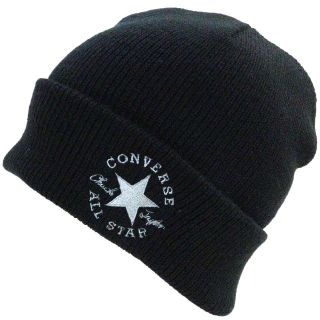 コンバース(CONVERSE)のCONVERSE コンバース ニット帽 アクリル リフレクター付き★ブラック新品(ニット帽/ビーニー)