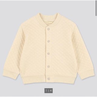 ユニクロ(UNIQLO)の【UNIQLO】キルトブルゾン オフホワイト ユニクロベビー 80 アウター(ジャケット/コート)