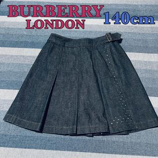 バーバリー(BURBERRY)の美品　バーバリー　140cm デニムスカート　プリーツ(スカート)