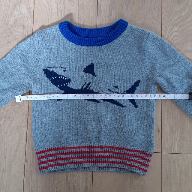 babyGAP(ベビーギャップ)のbabyGAP　ニット　80㎝　サメ柄 キッズ/ベビー/マタニティのベビー服(~85cm)(ニット/セーター)の商品写真