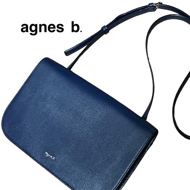 美品♡agnes b. レザーショルダーバッグ ダークネイビー | フリマアプリ ラクマ