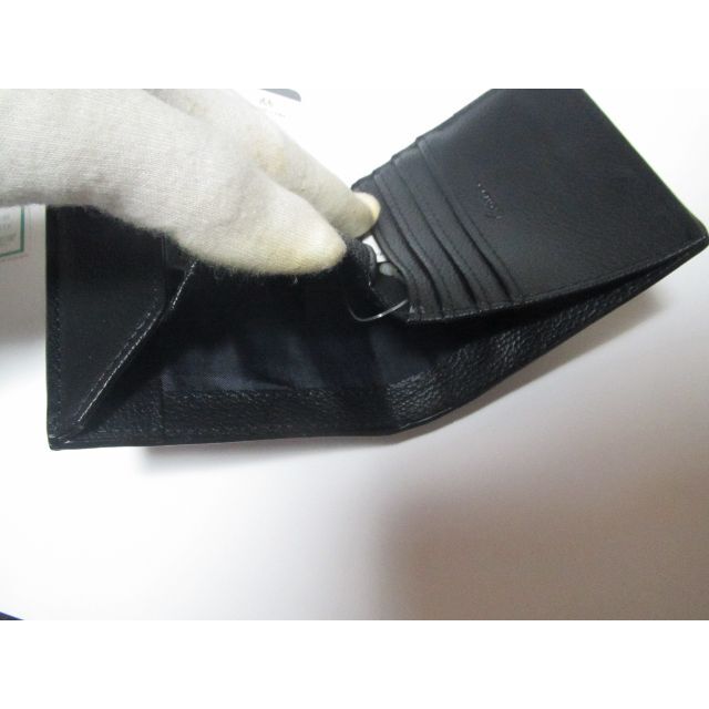 抗菌加工素材（SIAA認証）2つ折りミニ財布　黒 メンズのファッション小物(折り財布)の商品写真