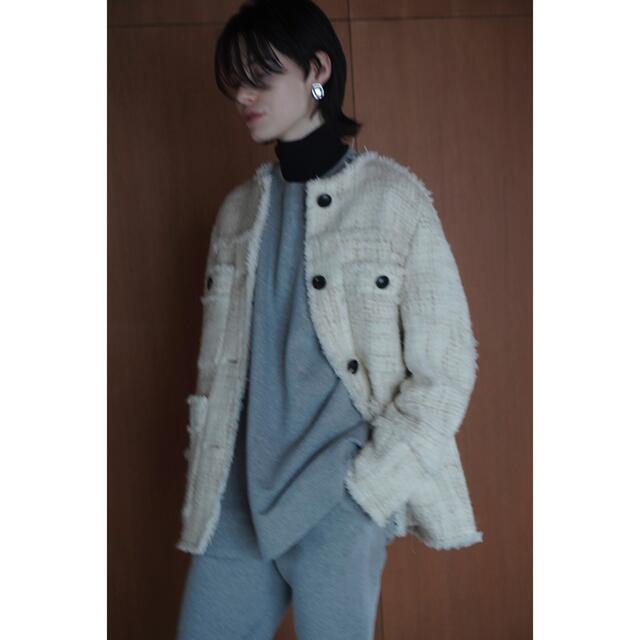 CLANE NO COLOR TWEED JACKET - ノーカラージャケット