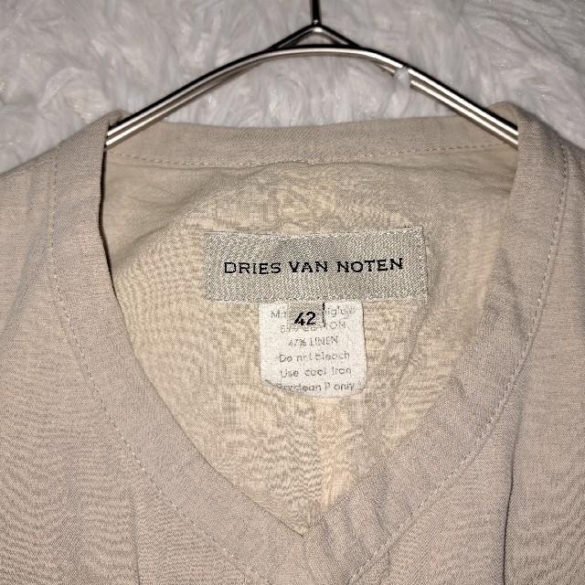 DRIES VAN NOTEN(ドリスヴァンノッテン)のドリス ヴァン ノッテン コットンリネン ノーカラージャケット 42 LL レディースのジャケット/アウター(ノーカラージャケット)の商品写真