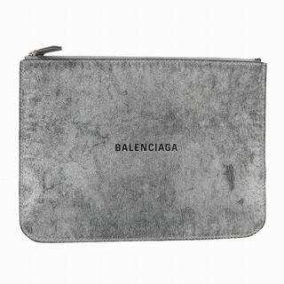 バレンシアガ(Balenciaga)のバレンシアガ メタリック クラッチ ロゴ プリント セカンド バッグ(クラッチバッグ)
