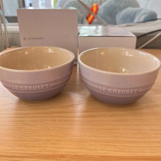 ルクルーゼ(LE CREUSET)の【新品】ル・クルーゼ ライスボール ブルーベルパープル2個セット(食器)