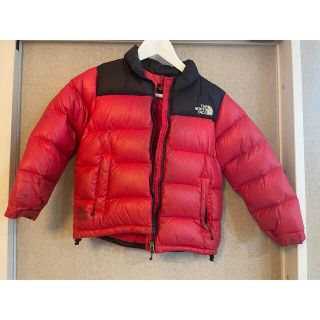 ザノースフェイス(THE NORTH FACE)のノースフェイス　ダウンジャケット　赤・黒　120(ジャケット/上着)