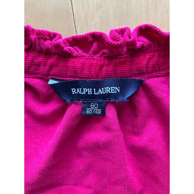 Ralph Lauren(ラルフローレン)のラルフローレン　シャツワンピース　ベルト付き キッズ/ベビー/マタニティのベビー服(~85cm)(ワンピース)の商品写真