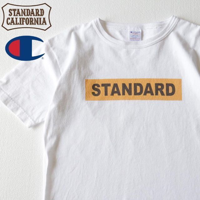 STANDARD CALIFORNIA(スタンダードカリフォルニア)のスタンダードカリフォルニア チャンピオン Tシャツ T1011 M 白 ロゴ メンズのトップス(Tシャツ/カットソー(半袖/袖なし))の商品写真
