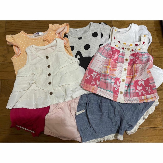 女の子 シャツ 短パンセット キッズ/ベビー/マタニティのベビー服(~85cm)(シャツ/カットソー)の商品写真