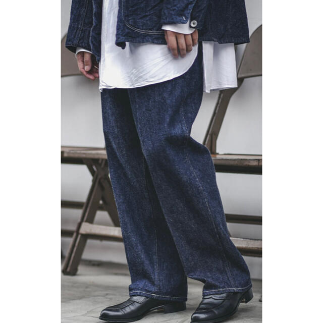 20aw COMOLI / コモリ デニムベルテッドパンツ　サイズ2 navy色NAVY