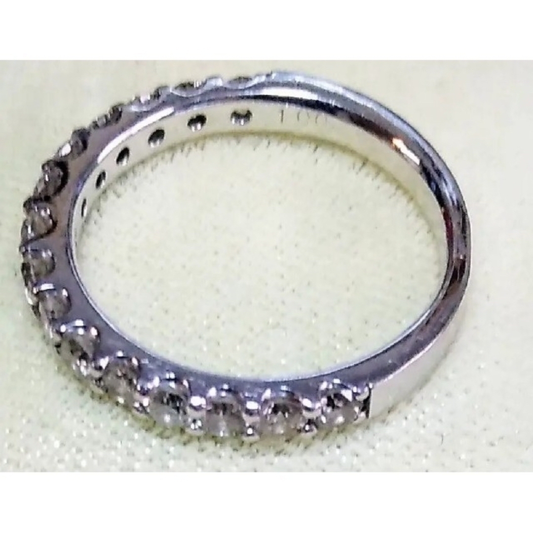 K18WG ダイヤモンドハーフエタニティーリング 15号1.00ct(刻印 K18WG ダイヤモンドハーフエタニティーリング 15号1.00ct(刻印