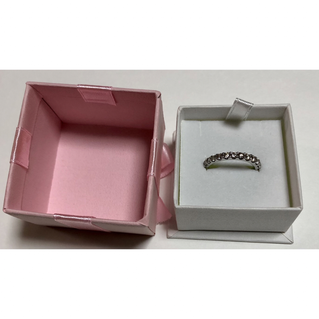 K18WG ダイヤモンドハーフエタニティーリング 15号1.00ct(刻印 K18WG ダイヤモンドハーフエタニティーリング 15号1.00ct(刻印