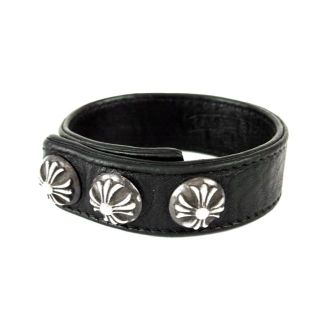 クロムハーツ(Chrome Hearts)のクロムハーツCHROME HEARTS■3BTN 2SNPレザーブレスレット(ブレスレット)