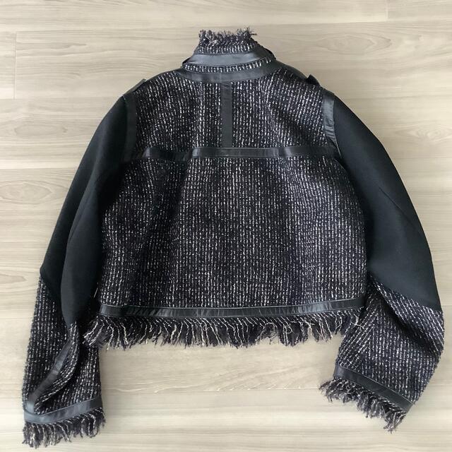 sacai(サカイ)のsacai サカイ　ツイードジャケット　黒系　サイズ3 レディースのジャケット/アウター(その他)の商品写真