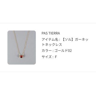 PAS TIERRA    ガーネットネックレス(ネックレス)