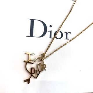☆美品☆Christian Dior ハート アロー ネックレス ロゴ ゴールド-