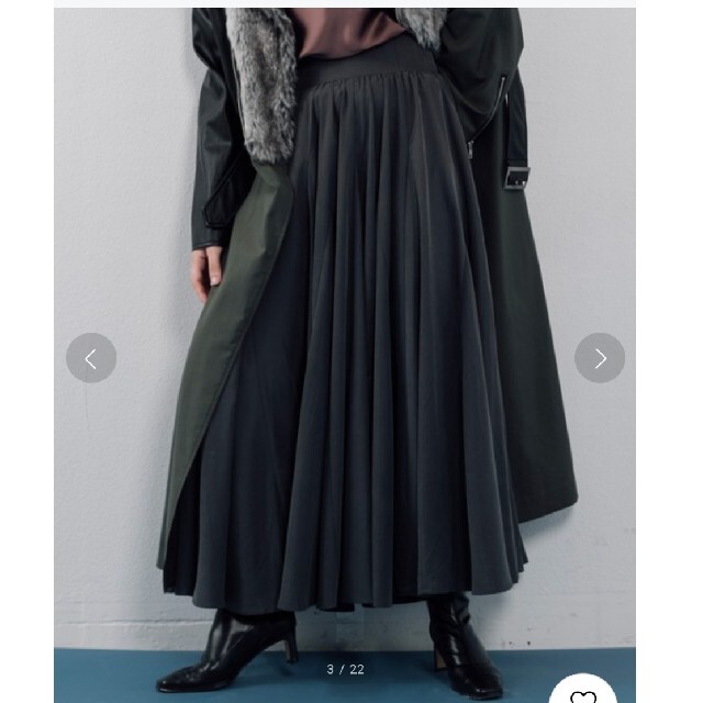 la belle Etude(ラベルエチュード)の【LA BELLE ETUDE】ボリューム切替フレアマキシスカート レディースのスカート(ロングスカート)の商品写真