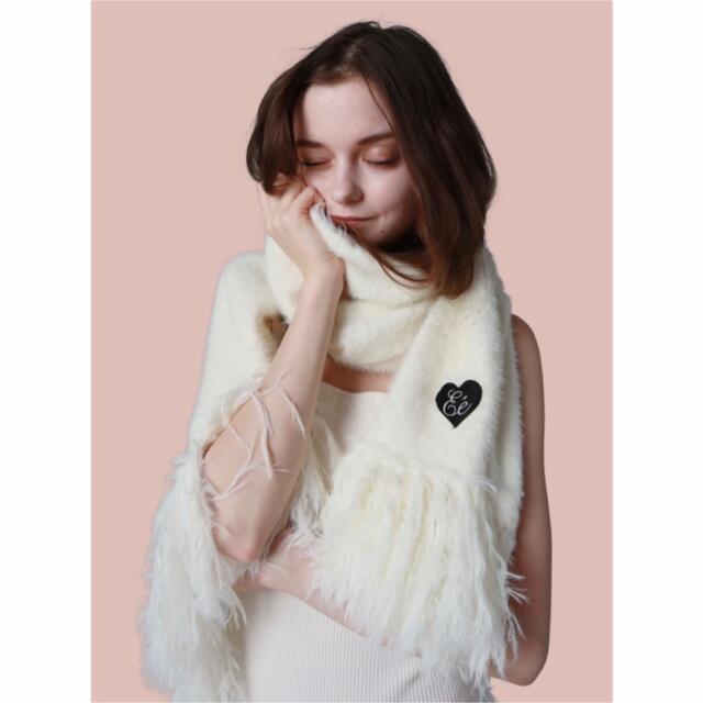 épine(エピヌ)のÉé mohair fringe muffler ivory×pink レディースのファッション小物(マフラー/ショール)の商品写真