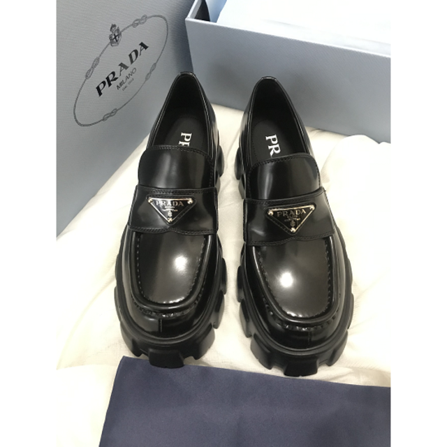 PRADA ☆プラダ モノリス ローファー 36 - dev.alghost.com 安い販促 PRADA プラダ ローファー36 ローファー/革靴