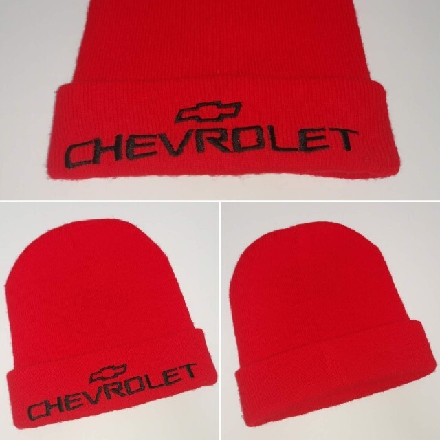 Chevrolet(シボレー)の90s シボレー CHEVROLET アメ車 ビーニー ニットキャップ USA製 メンズの帽子(ニット帽/ビーニー)の商品写真