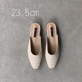 ストロー フラットサンダル A 37 パンプス 最安値 プチプラ 美品 きなり(ミュール)