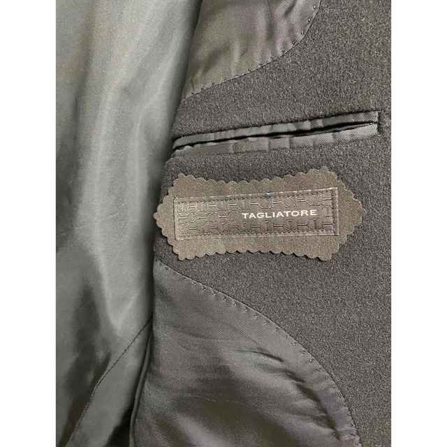 TAGLIATORE(タリアトーレ)のTAGLIATORE ウールカシミア チェスターコート 黒 44 メンズのジャケット/アウター(チェスターコート)の商品写真