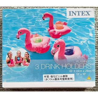 インデックス(INDEX)のIntex フローティングフラミンゴ 空気注入式ドリンクホルダー 3個セット(その他)