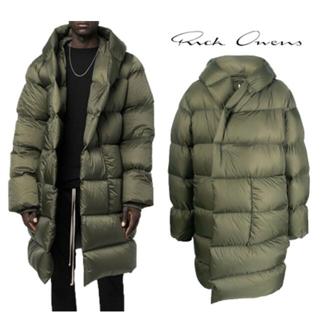 専門店 Rick Owens Men's フーデットダウンロングコート