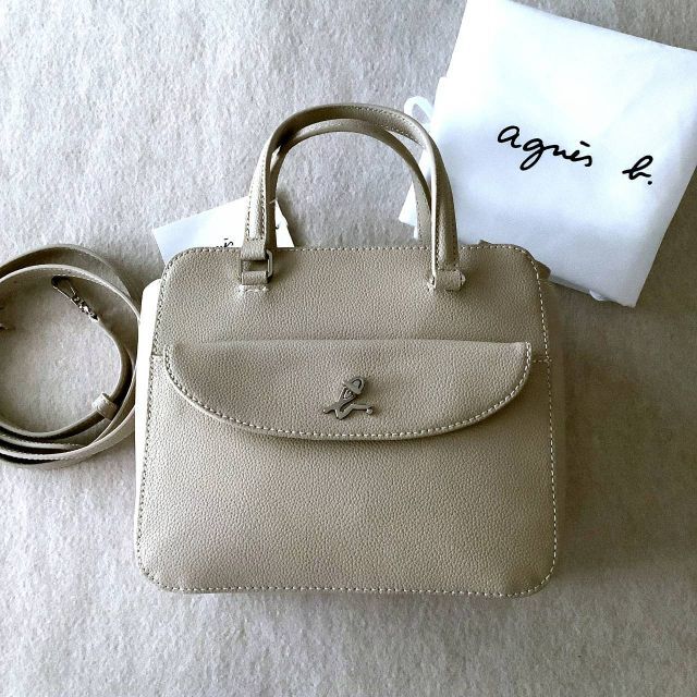 美品 agnes b. アニエスベー 2wayショルダーバッグ ライムグリーン