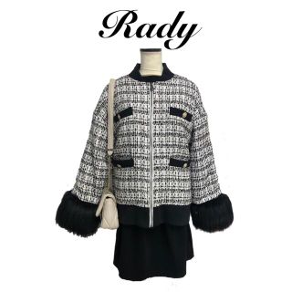 レディー(Rady)の【めぐめぐ様専用】Rady ツイード×ファー ブルゾンジャケット Fサイズ (ブルゾン)