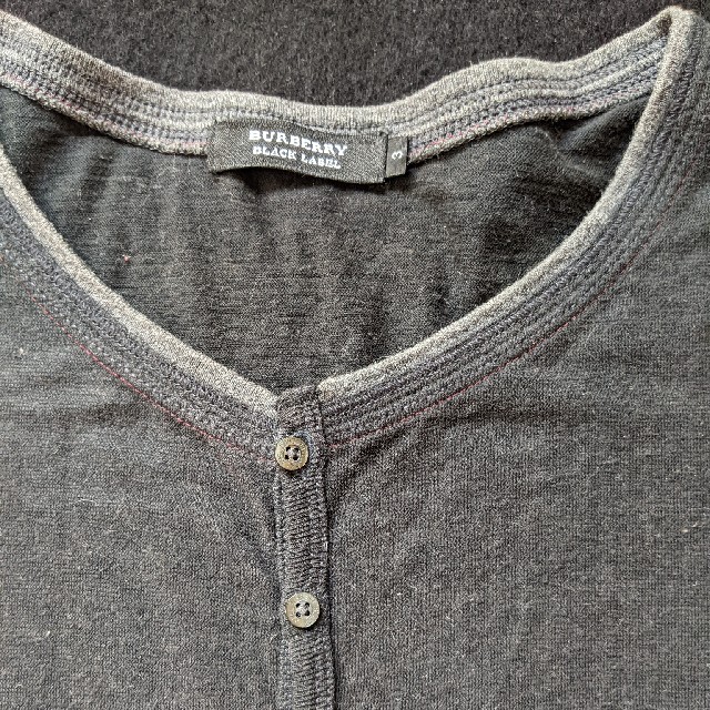 BURBERRY BLACK LABEL(バーバリーブラックレーベル)のバーバリーブラックレーベル　長袖Tシャツ　黒色　3 Lサイズ BURBERRY メンズのトップス(Tシャツ/カットソー(七分/長袖))の商品写真