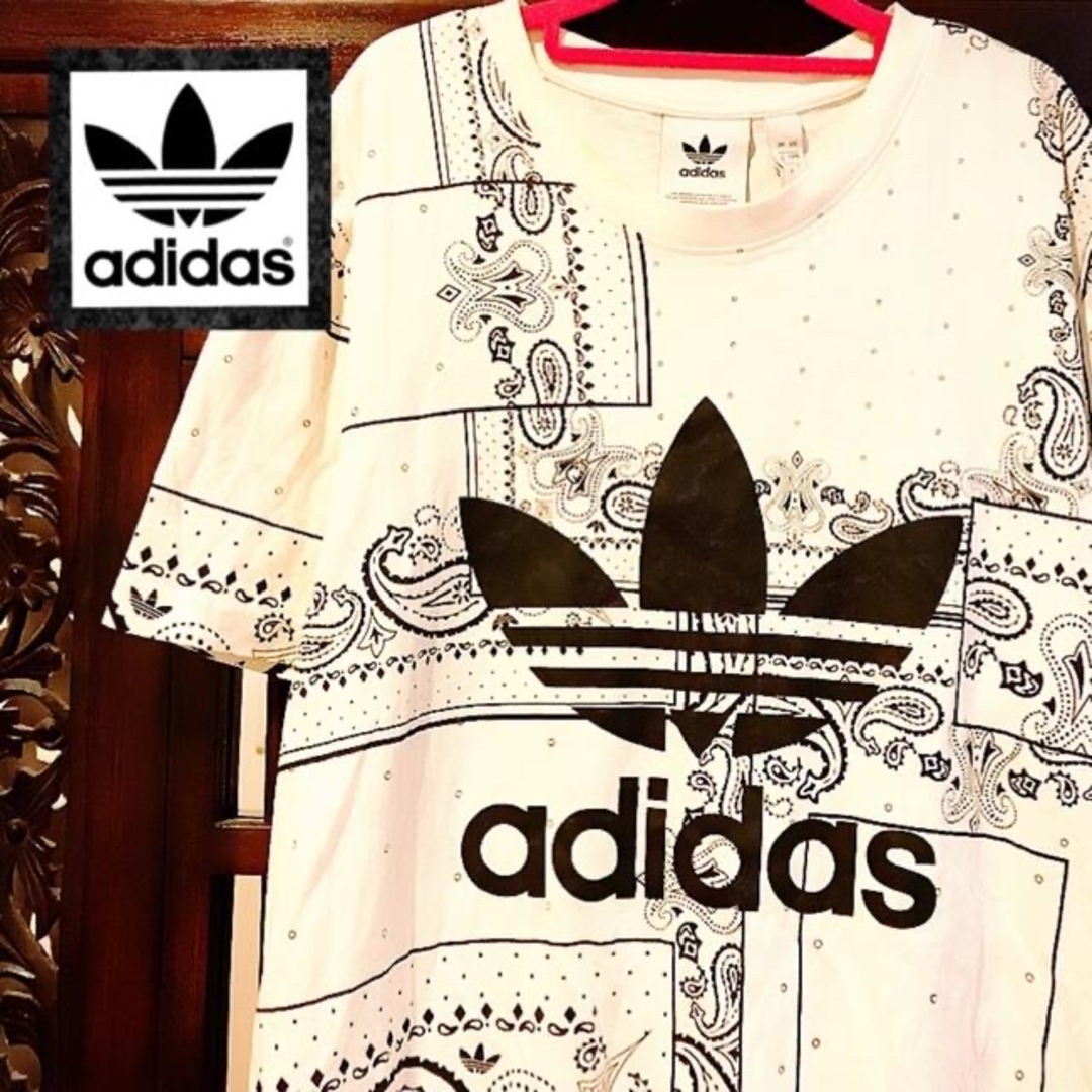 adidas(アディダス)のアディダス オリジナルス 白 ペイズリー Tシャツ タンクトップ ジャージ メンズのトップス(Tシャツ/カットソー(半袖/袖なし))の商品写真