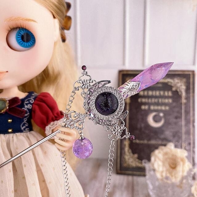 ドール用魔法の杖✨ジュエルピンク💖　　　全長19センチ ハンドメイドのぬいぐるみ/人形(その他)の商品写真