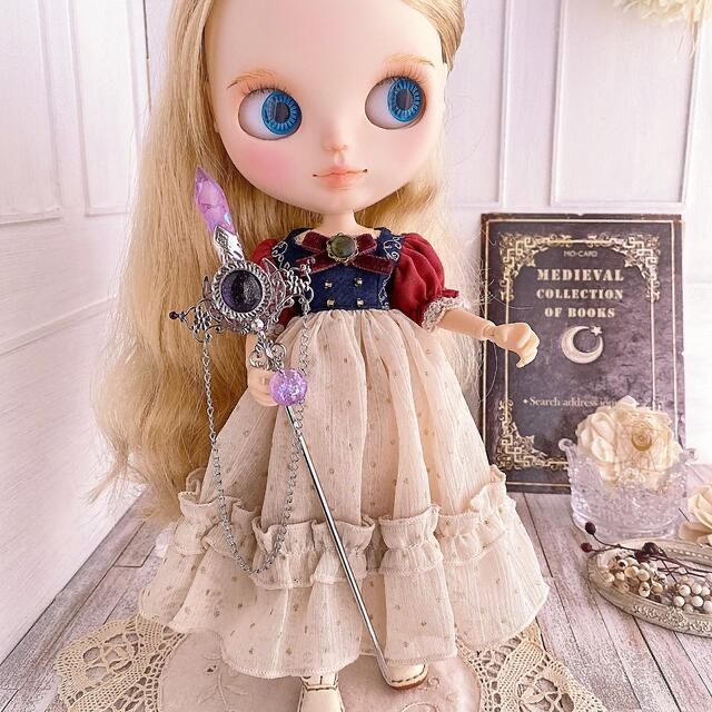 ドール用魔法の杖✨ジュエルピンク💖　　　全長19センチ ハンドメイドのぬいぐるみ/人形(その他)の商品写真