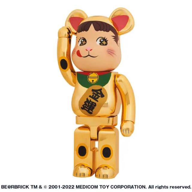 BE@RBRICK 招き猫 ペコちゃん 金運 金メッキ 1000％ ベアブリック エンタメ/ホビーのフィギュア(その他)の商品写真