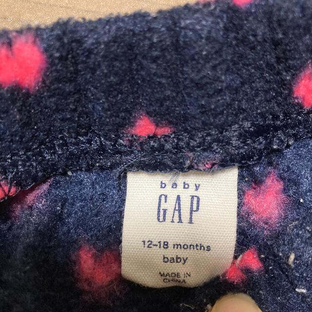 GAP(ギャップ)のGAP フリース　パンツ ハート 80サイズ 紺 ネイビー baby ピンク キッズ/ベビー/マタニティのベビー服(~85cm)(パンツ)の商品写真