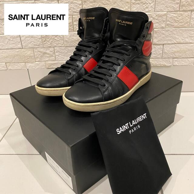 高級 美品 サンローランパリ SAINT LAURENT ハイカットスニーカー 45 ...