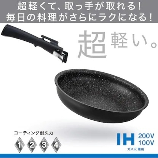 ニトリ(ニトリ)の超軽量 20cm 取っ手が取れる 鍋 単品 ニトリ TORERU インテリア/住まい/日用品のキッチン/食器(鍋/フライパン)の商品写真