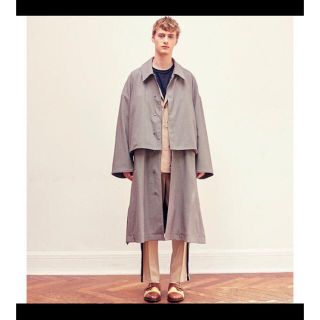 ワンエルディーケーセレクト ステンカラーコート(メンズ)(チェック