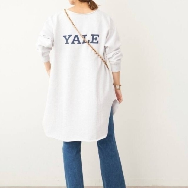 豊富な商品から 人気完売！ 新品 FRAMeWORK YALE スウェット チュニック ホワイト トレーナー/スウェット