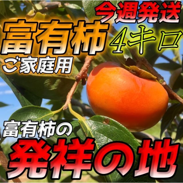 お手頃な価格で！『ご家庭用富有柿４キロ』岐阜県産地直送です！! 食品/飲料/酒の食品(フルーツ)の商品写真