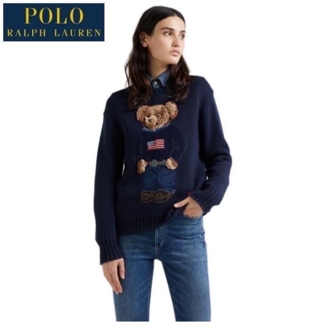 POLO RALPH LAUREN(ポロラルフローレン)の定価5.9万 美品 正規 Ｓ ポロ ラルフローレン 3D ポロベア セーター レディースのトップス(ニット/セーター)の商品写真