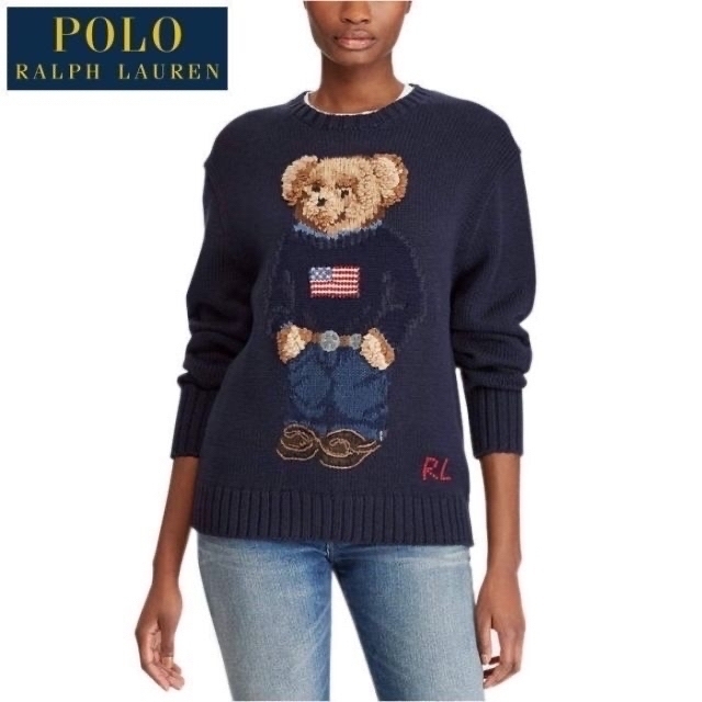 POLO RALPH LAUREN(ポロラルフローレン)の定価5.9万 美品 正規 Ｓ ポロ ラルフローレン 3D ポロベア セーター レディースのトップス(ニット/セーター)の商品写真