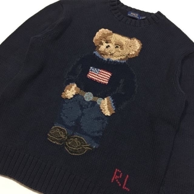 POLO RALPH LAUREN(ポロラルフローレン)の定価5.9万 美品 正規 Ｓ ポロ ラルフローレン 3D ポロベア セーター レディースのトップス(ニット/セーター)の商品写真