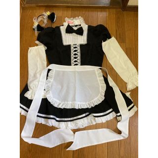 メイド服　コスプレ　レディース（4点セット）(衣装一式)