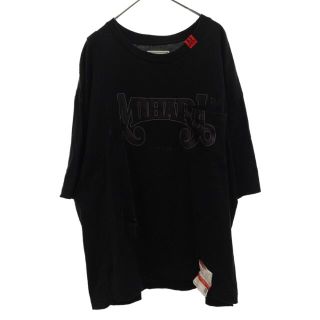 ミハラヤスヒロ(MIHARAYASUHIRO)のMIHARA YASUHIRO ミハラヤスヒロ 21SS suspendar T-shirt ロゴプリント クルーネック半袖Tシャツ ブラック A06TS662(Tシャツ/カットソー(半袖/袖なし))